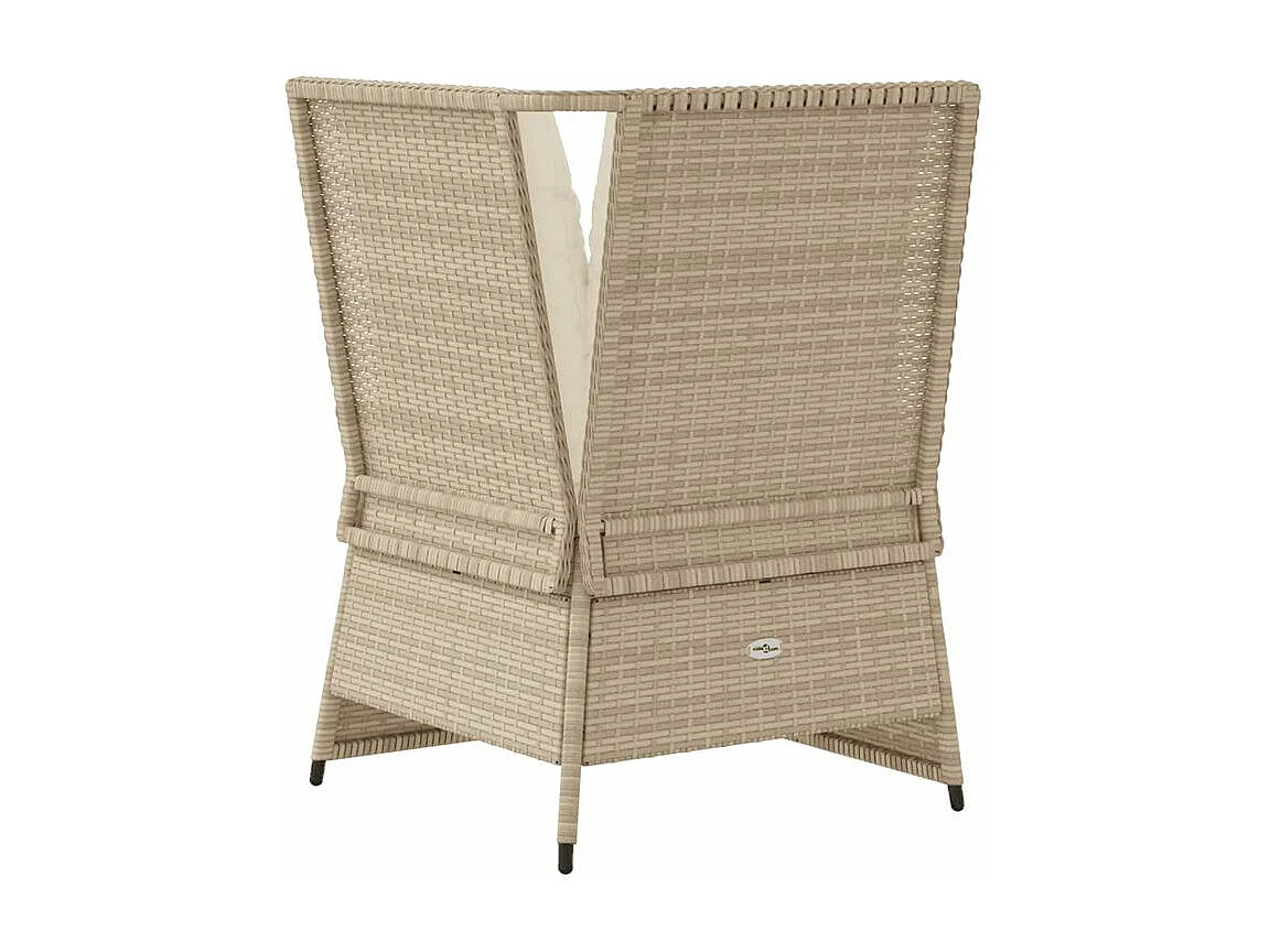 Canapé d'angle de jardin avec coussins beige résine tressée