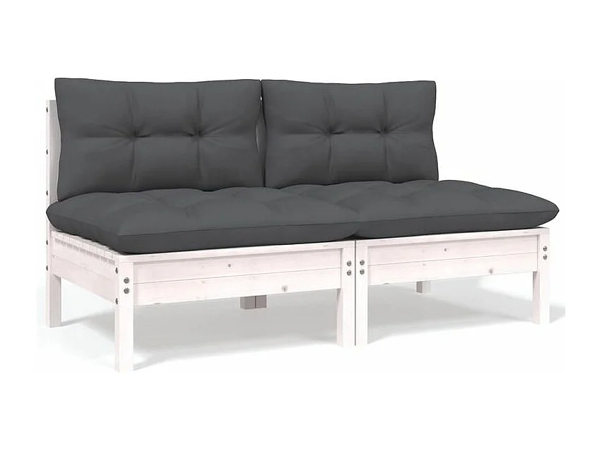 Salon de jardin 13 pcs avec coussins anthracite bois de pin