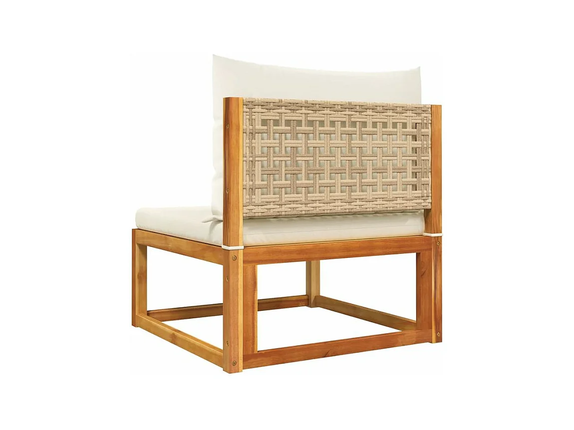 Salon de jardin avec coussins 5 pcs Bois d'acacia solide