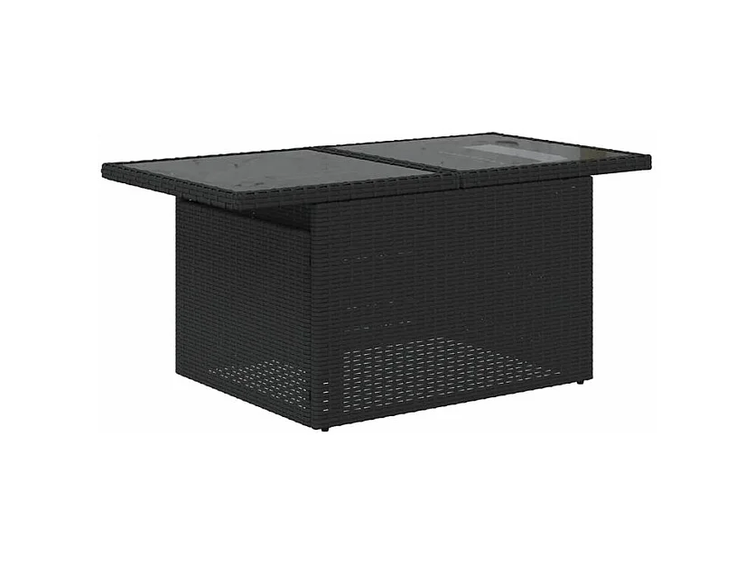 Salon de jardin 8 pcs avec coussins noir résine tressée