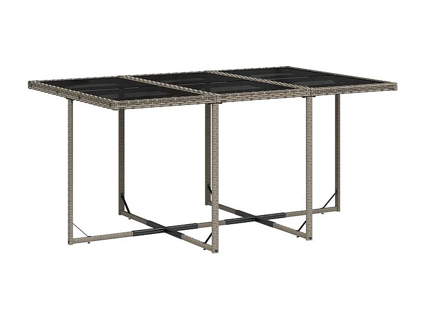 Ensemble à manger de jardin et coussins 7 pcs gris rotin