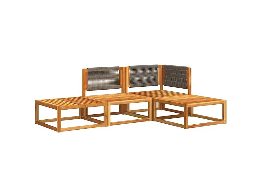 Salon de jardin avec coussins 4 pcs bois d'acacia massif