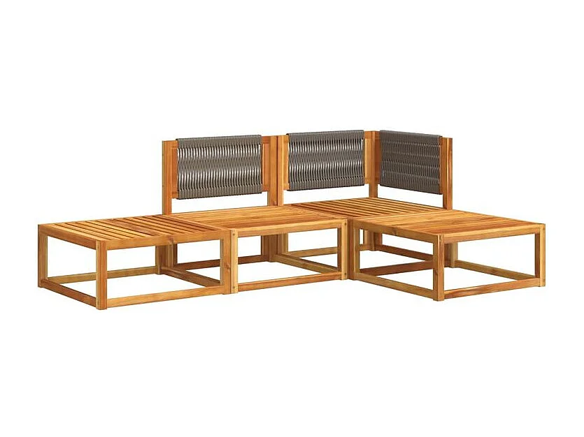 Salon de jardin avec coussins 4 pcs bois d'acacia massif