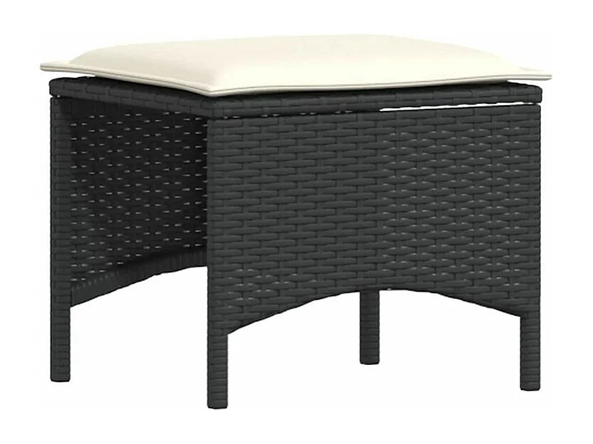 Ensemble à manger de jardin 4 pcs avec coussins noir