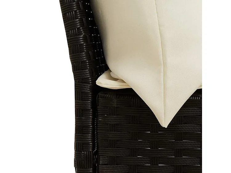 Ensemble à manger de jardin 4 pcs avec coussins noir