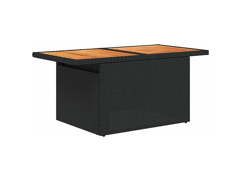 Salon de jardin 5 pcs avec coussins noir résine tressée