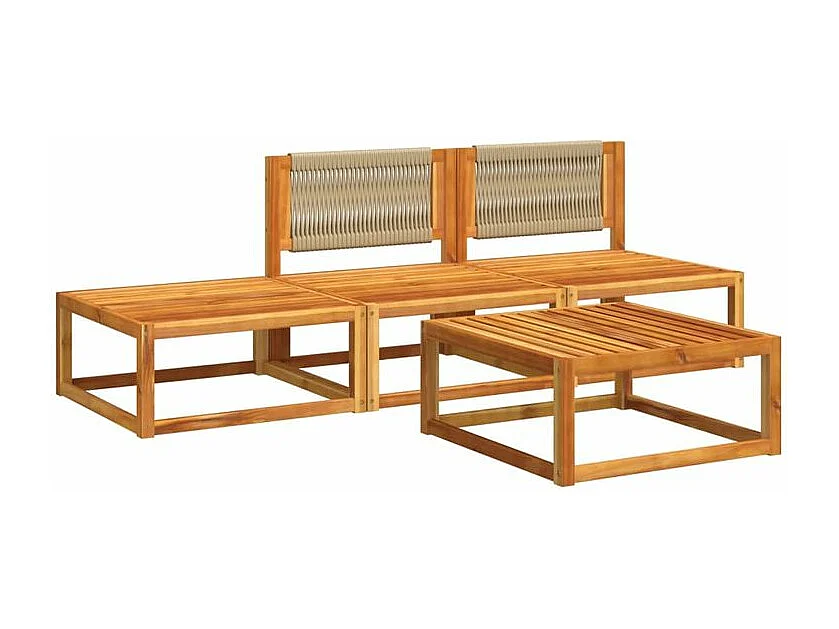 Salon de jardin avec coussins 4 pcs bois d'acacia massif