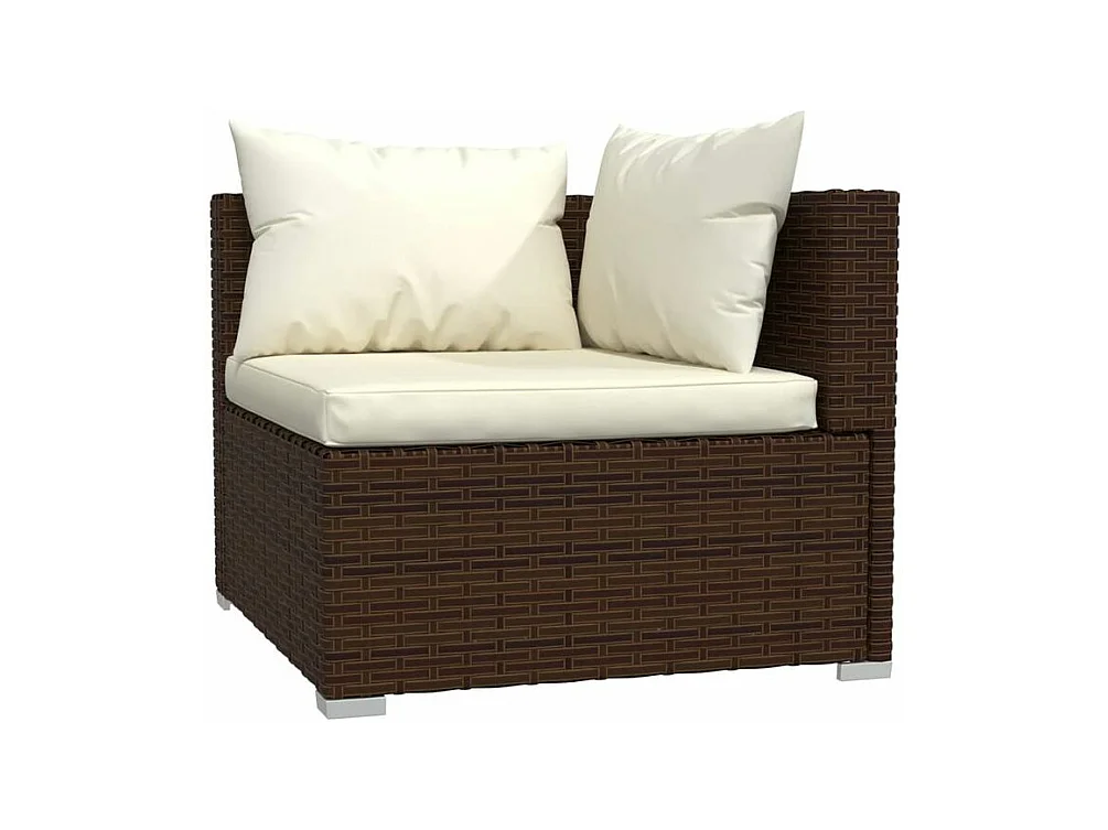 Salon de jardin 6 pcs avec coussins Résine tressée Marron