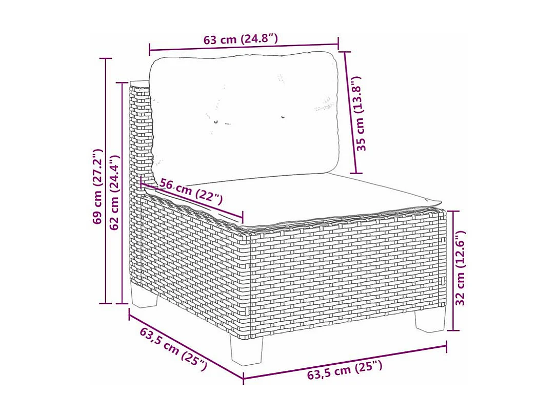 Salon de jardin avec coussins 7 pcs beige résine tressée