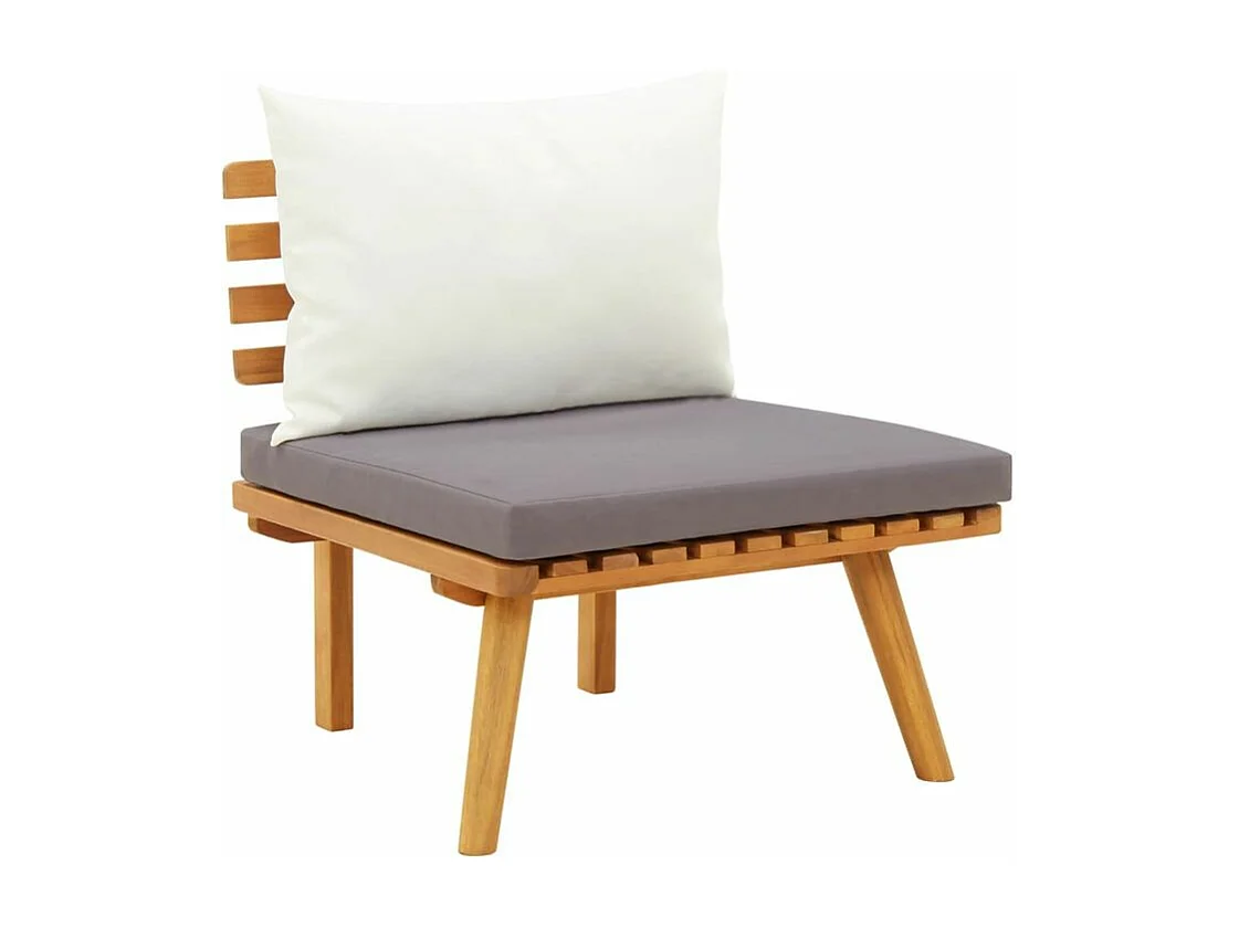 Salon de jardin 7 pcs avec coussins Bois d'acacia solide