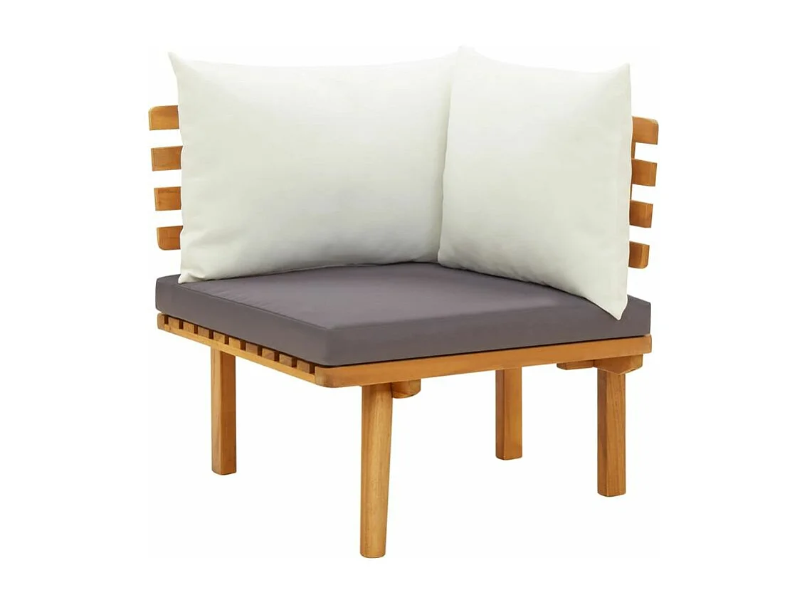 Salon de jardin 7 pcs avec coussins Bois d'acacia solide