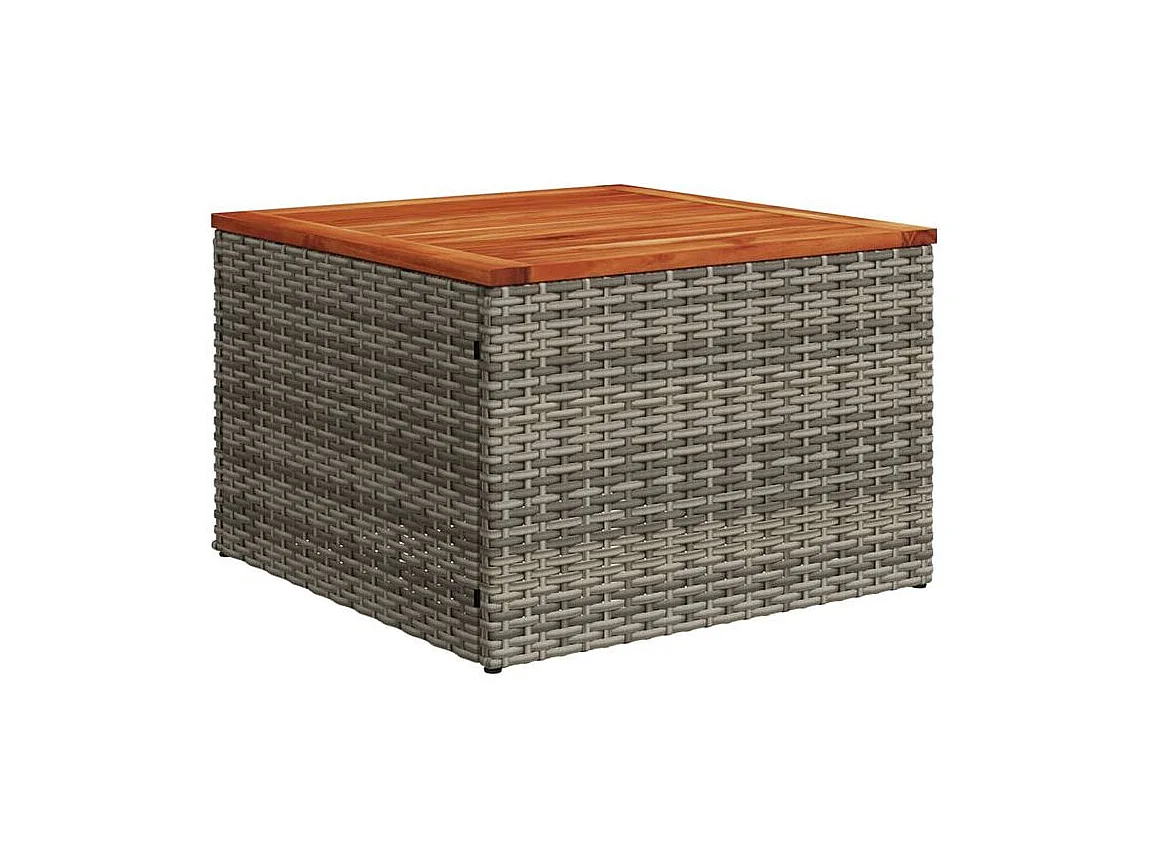 Salon de jardin 10 pcs avec coussins gris résine tressée