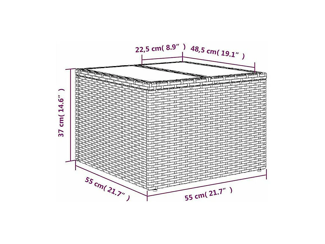 Salon de jardin et coussins 11 pcs marron résine tressée