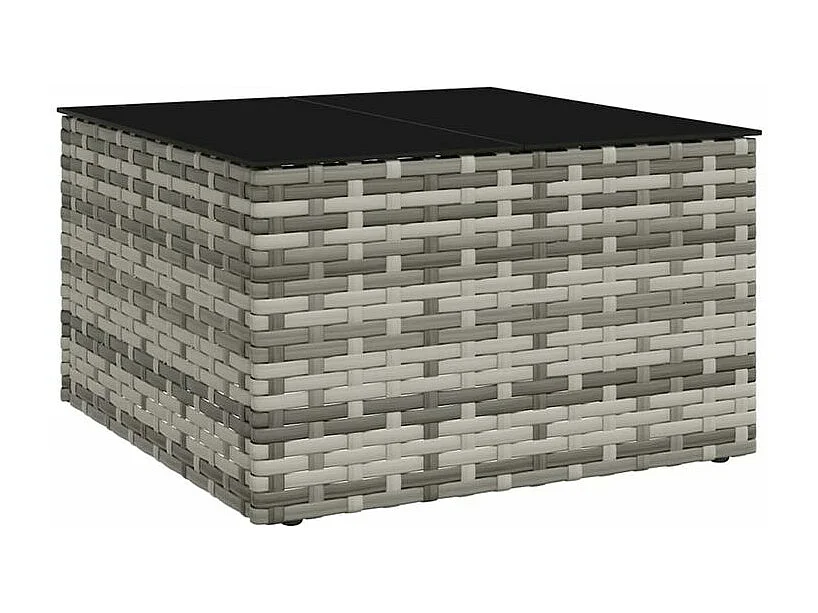 Salon de jardin 2 pcs avec coussins Gris Résine tressée