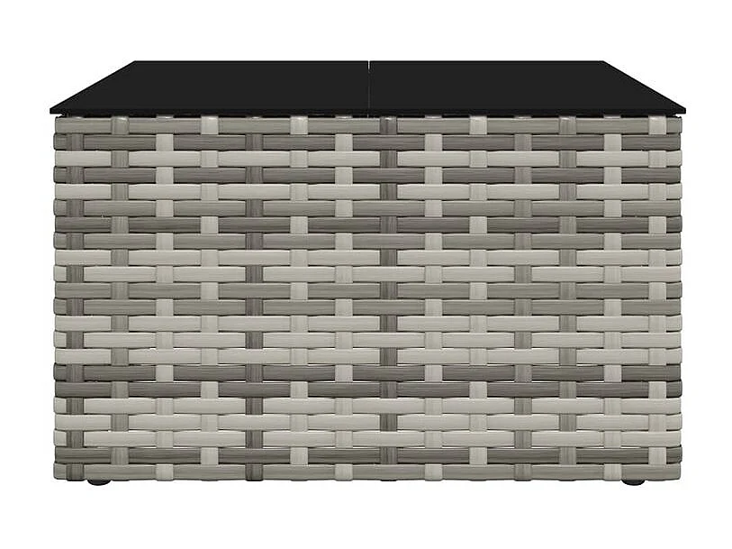 Salon de jardin 2 pcs avec coussins Gris Résine tressée