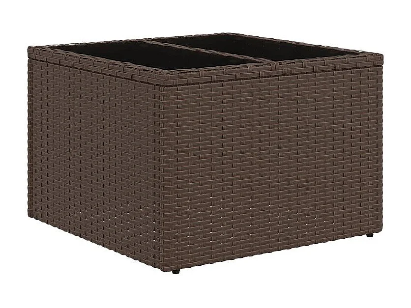 Salon de jardin et coussins 11 pcs marron résine tressée