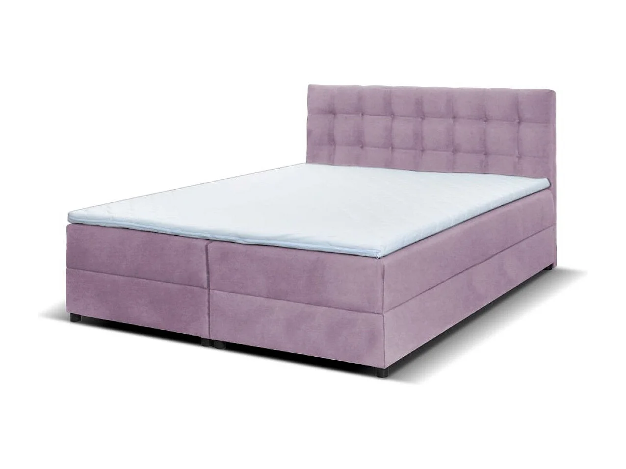 Boxspringbett MALMO mit Topper zwei Bettkästen Matratze Doppelbett 140 cm (Fresh 09 - rosa)