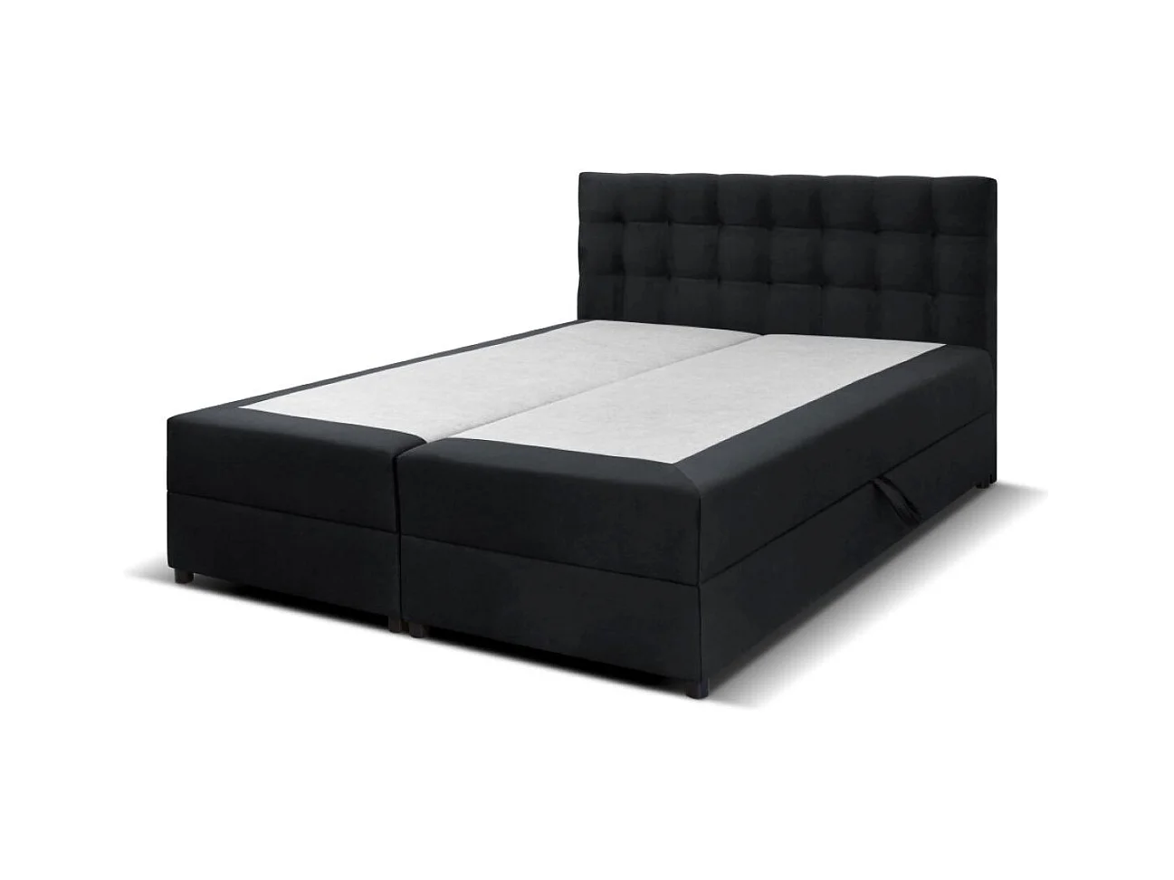Boxspringbett MALMO mit Topper zwei Bettkästen Matratze Doppelbett 140 cm (Fresh 17 - schwarz)
