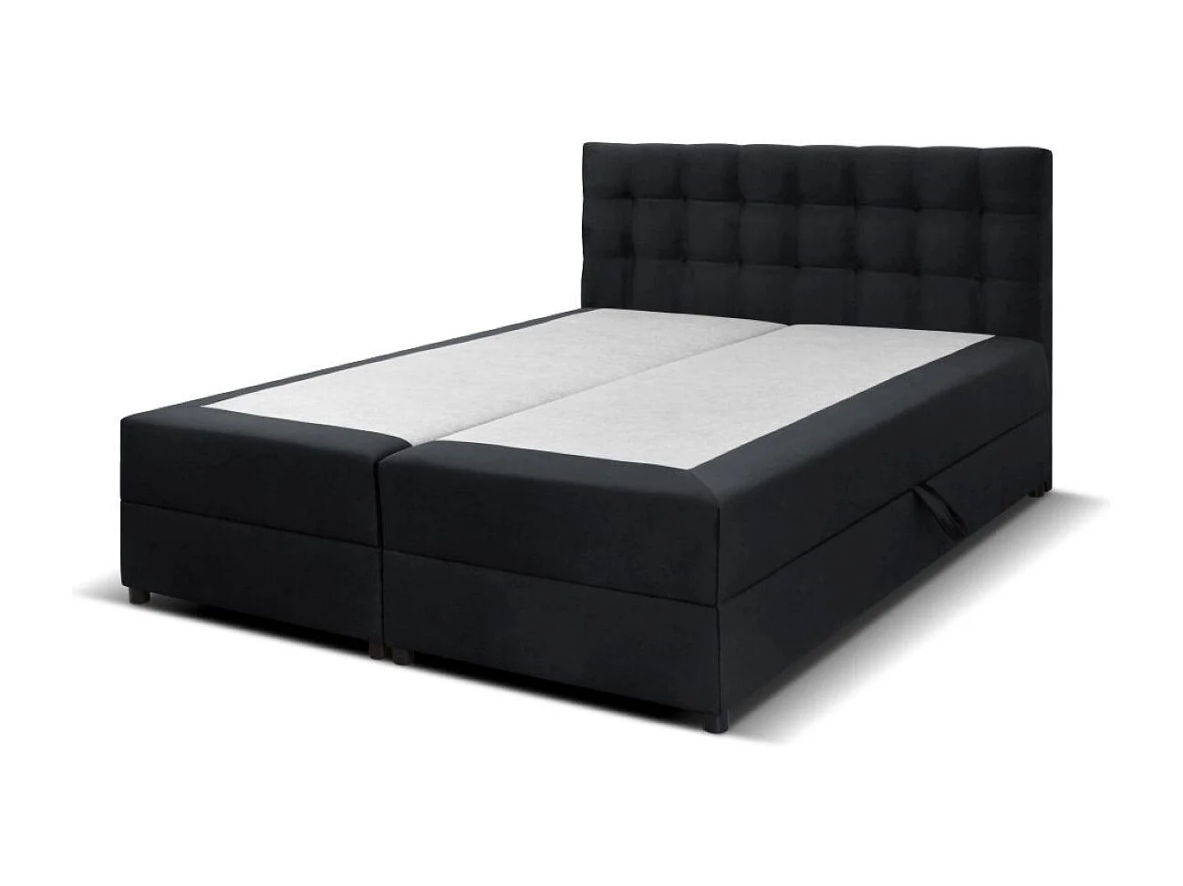 Boxspringbett MALMO mit Topper zwei Bettkästen Matratze Doppelbett 140 cm (Fresh 17 - schwarz)