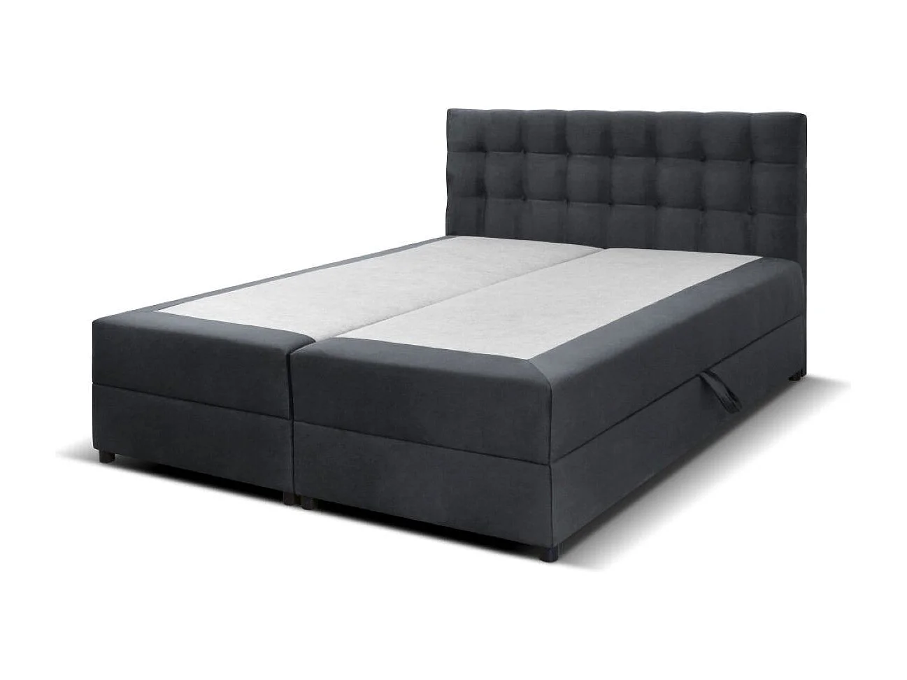 Boxspringbett MALMO mit Topper zwei Bettkästen Matratze Doppelbett 140 cm (Fresh 32 - grau)