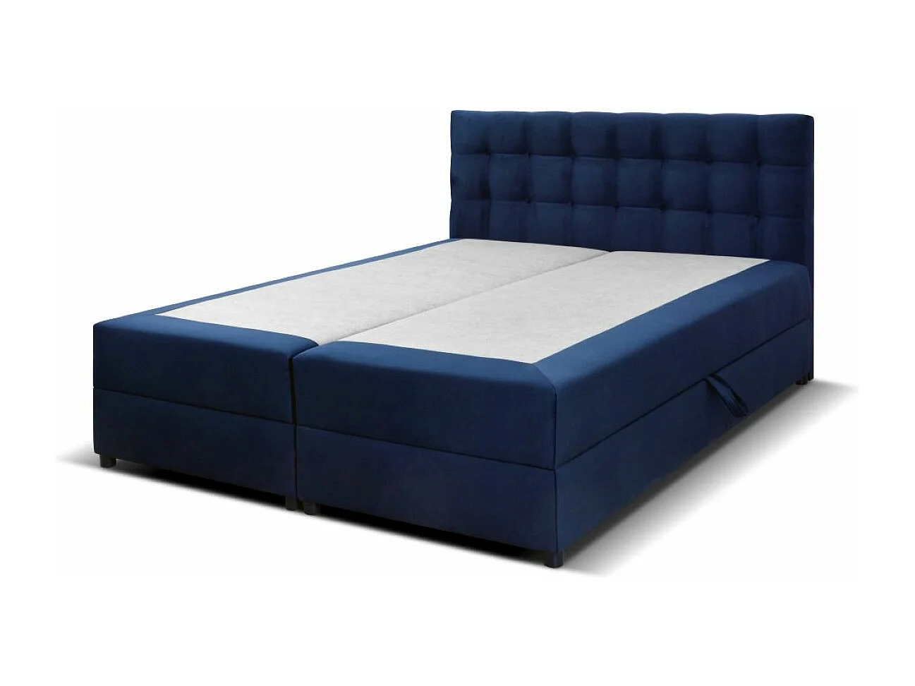 Boxspringbett MALMO mit Topper zwei Bettkästen Matratze Doppelbett 140 cm (Fresh 11 - blau)