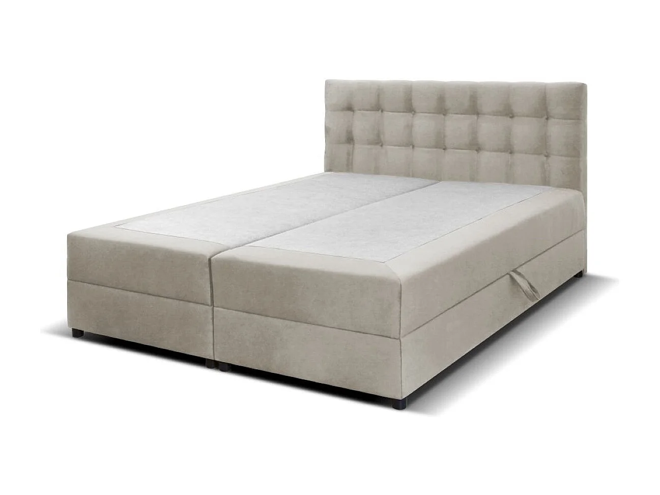 Boxspringbett MALMO mit Topper zwei Bettkästen Matratze Doppelbett 140 cm (Fresh 02- beige)