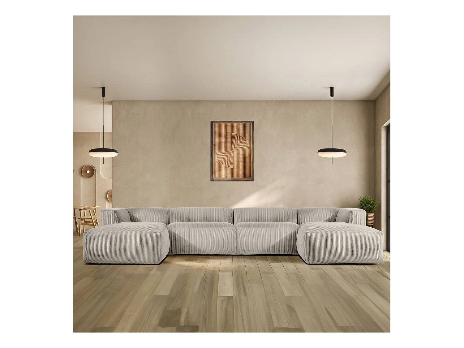 Wohnlandschaft BUFFO 9-Sitzer - Creme