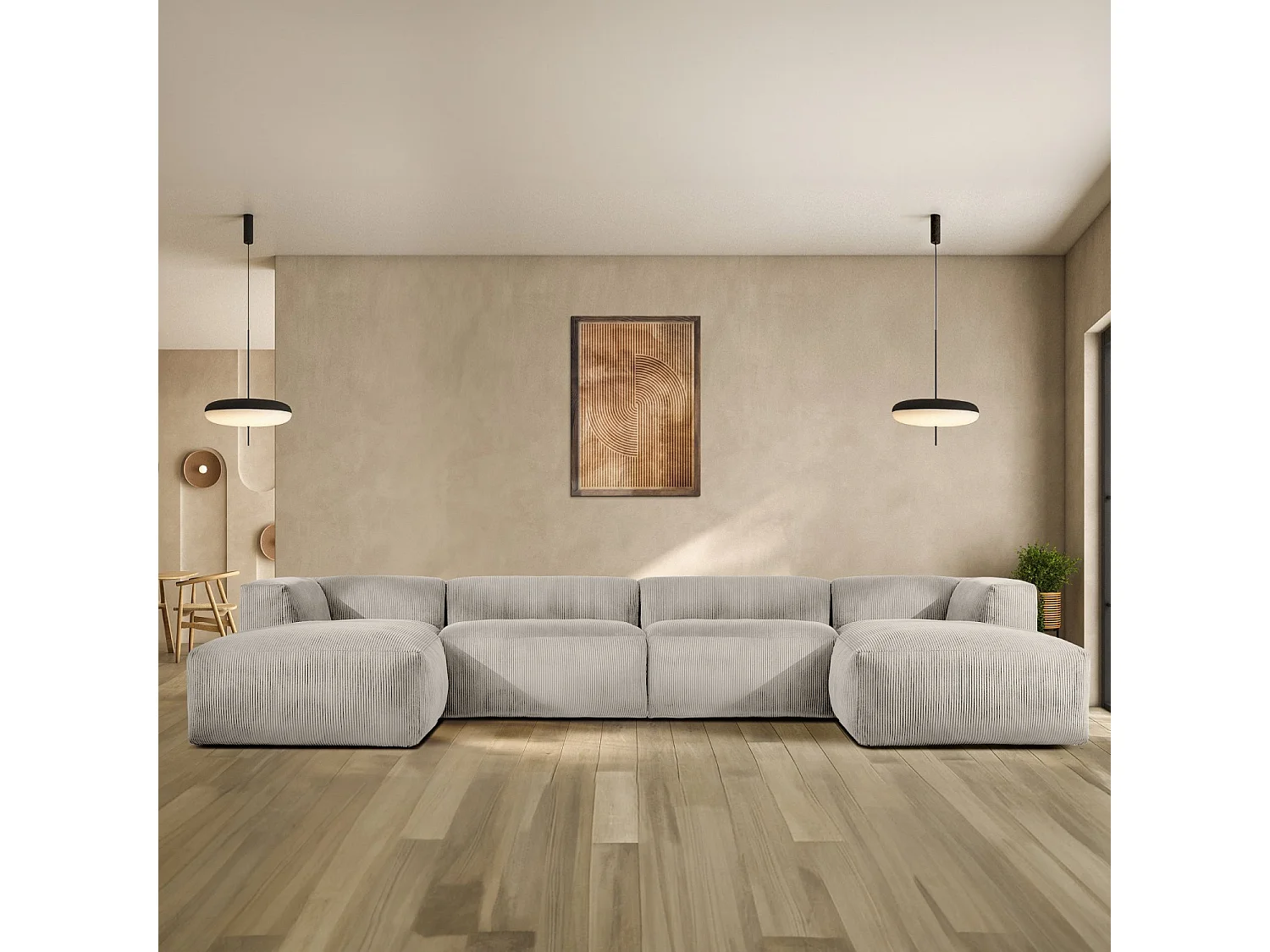 Wohnlandschaft BUFFO 9-Sitzer - Creme