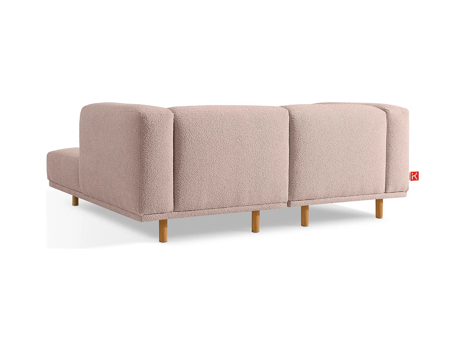 Canapé d'angle droit - FOSERO - 3 places - Rose