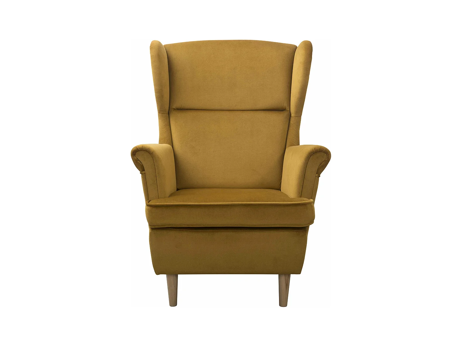 Ohrensessel Teramo mit Hocker bequemer Sessel Wohnung Relaxsessel  ( Kronos 01 - gelb)