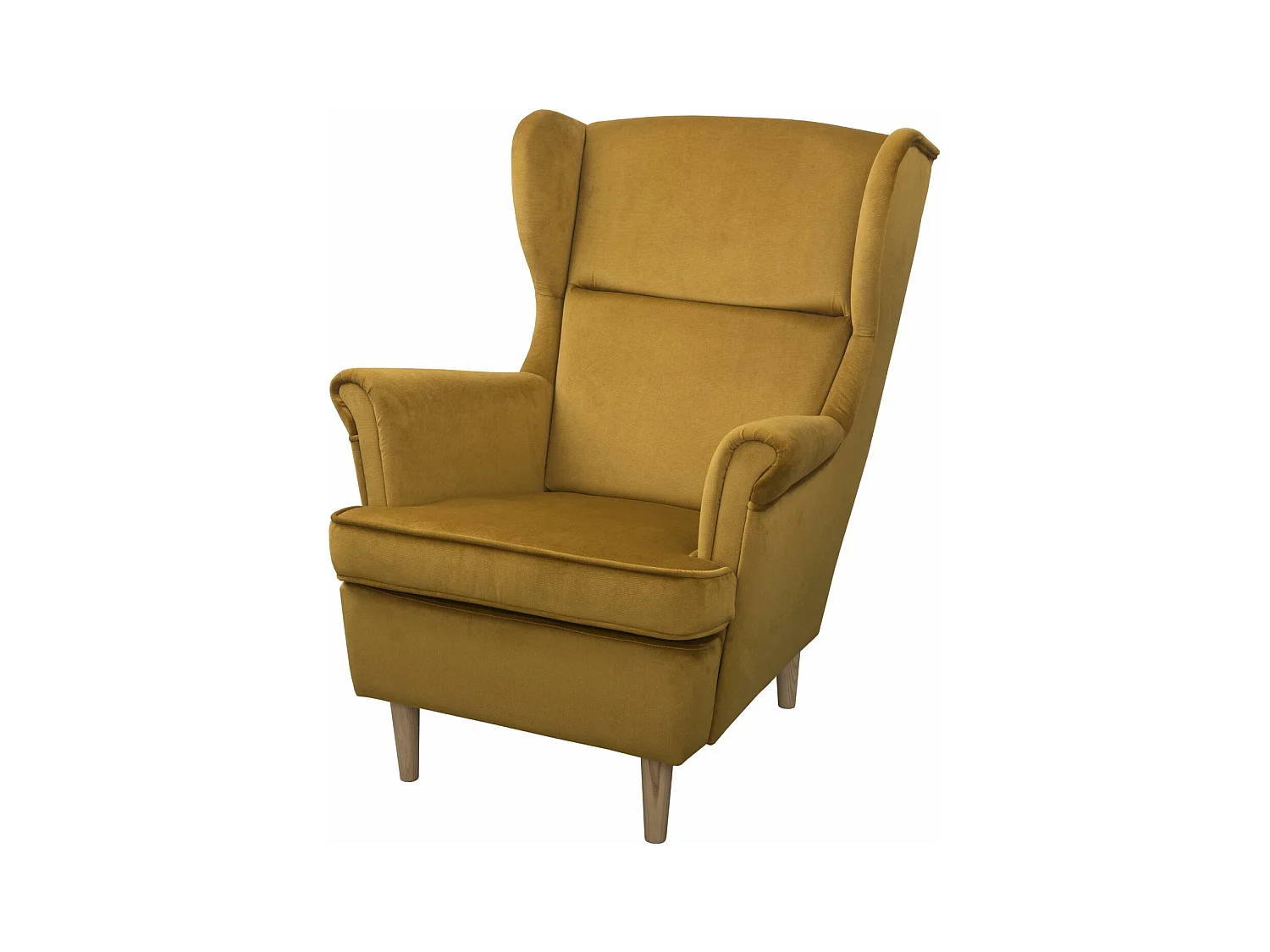 Ohrensessel Teramo mit Hocker bequemer Sessel Wohnung Relaxsessel  ( Kronos 01 - gelb)