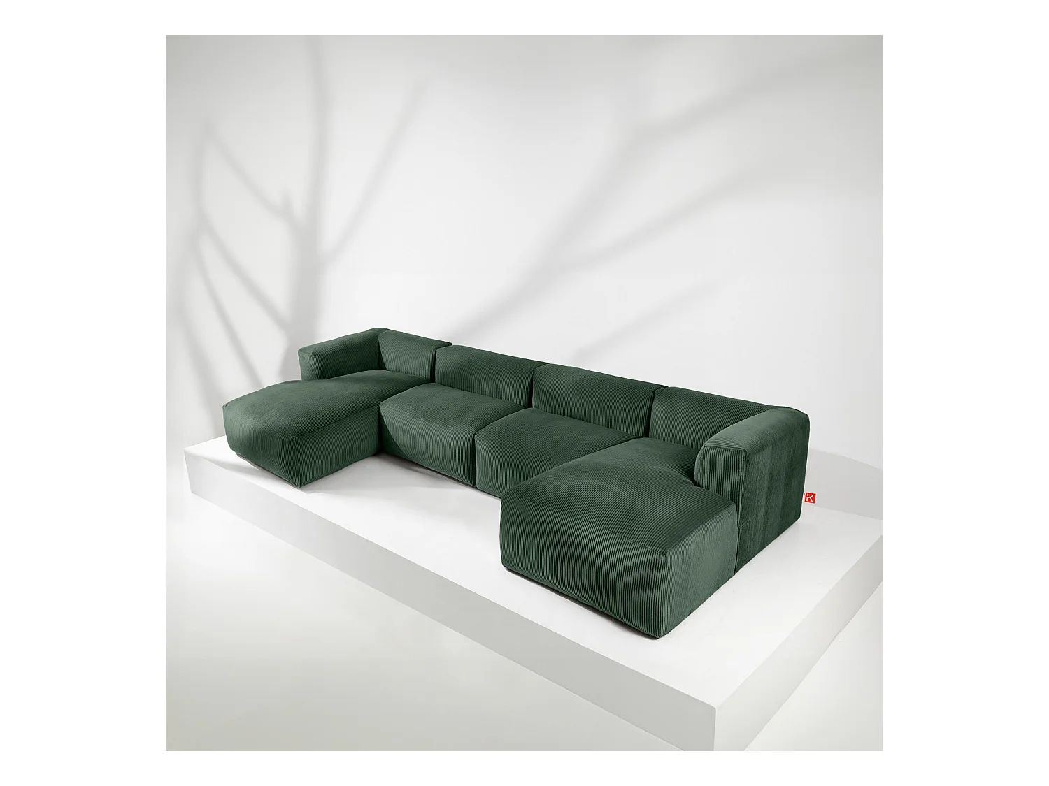 Wohnlandschaft BUFFO 9-Sitzer - Dunkelgrün