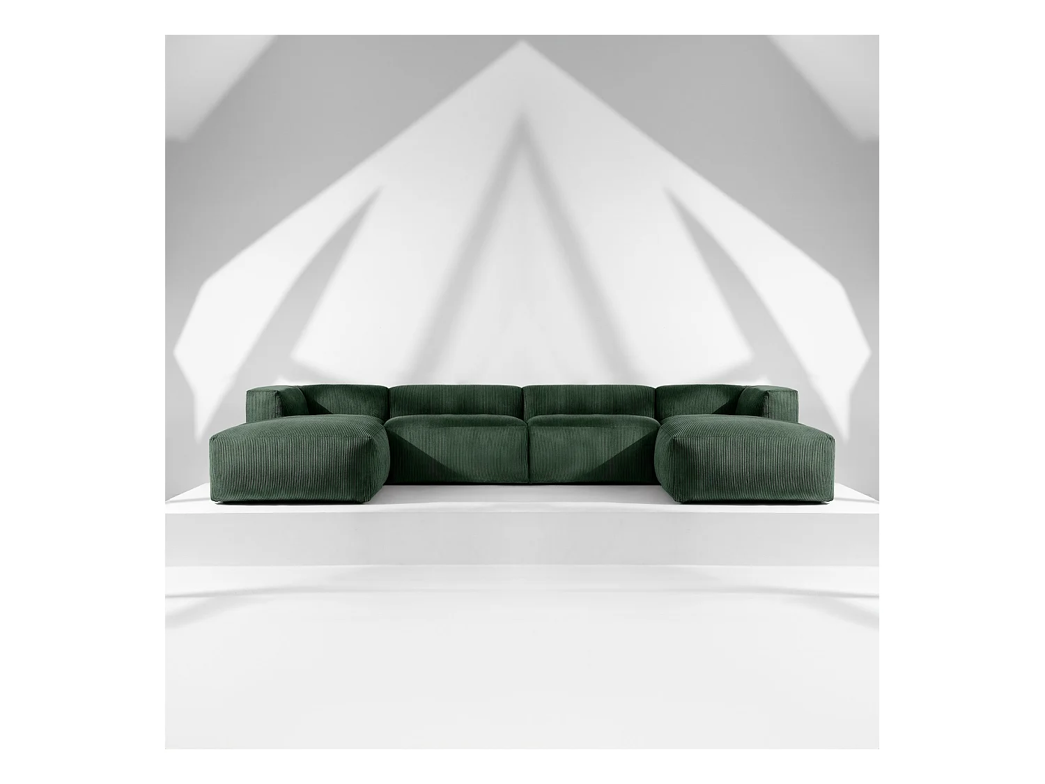 Wohnlandschaft BUFFO 9-Sitzer - Dunkelgrün