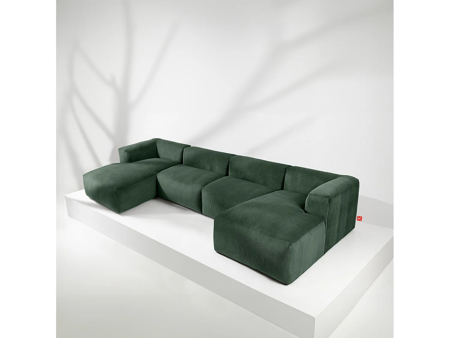 Wohnlandschaft BUFFO 9-Sitzer - Dunkelgrün