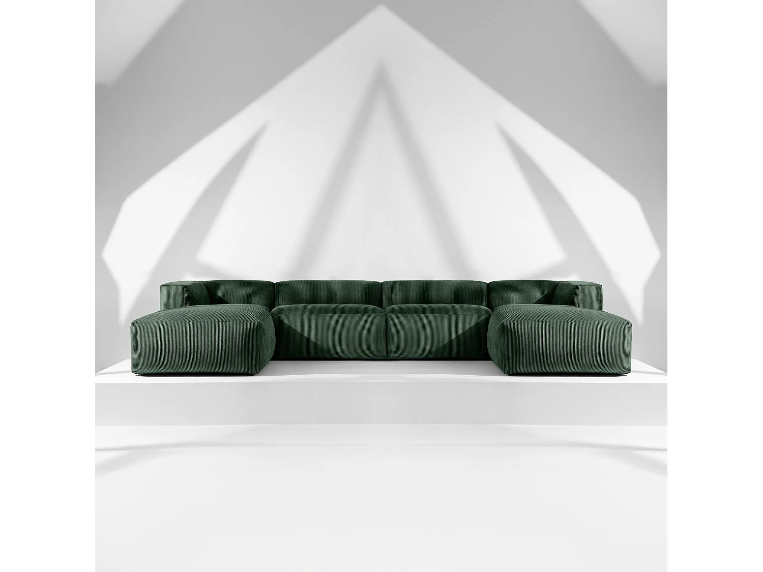 Wohnlandschaft BUFFO 9-Sitzer - Dunkelgrün