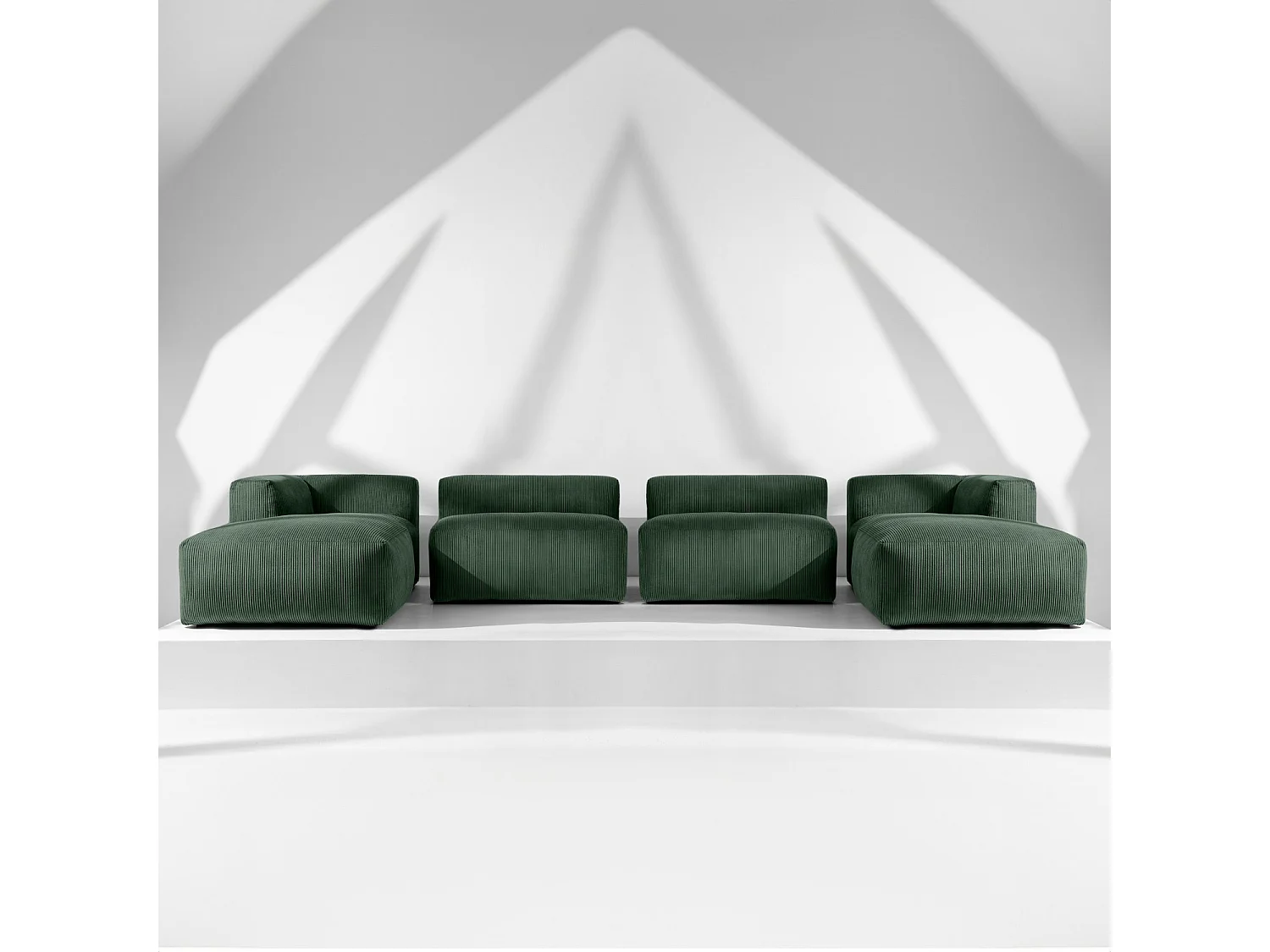 Wohnlandschaft BUFFO 9-Sitzer - Dunkelgrün