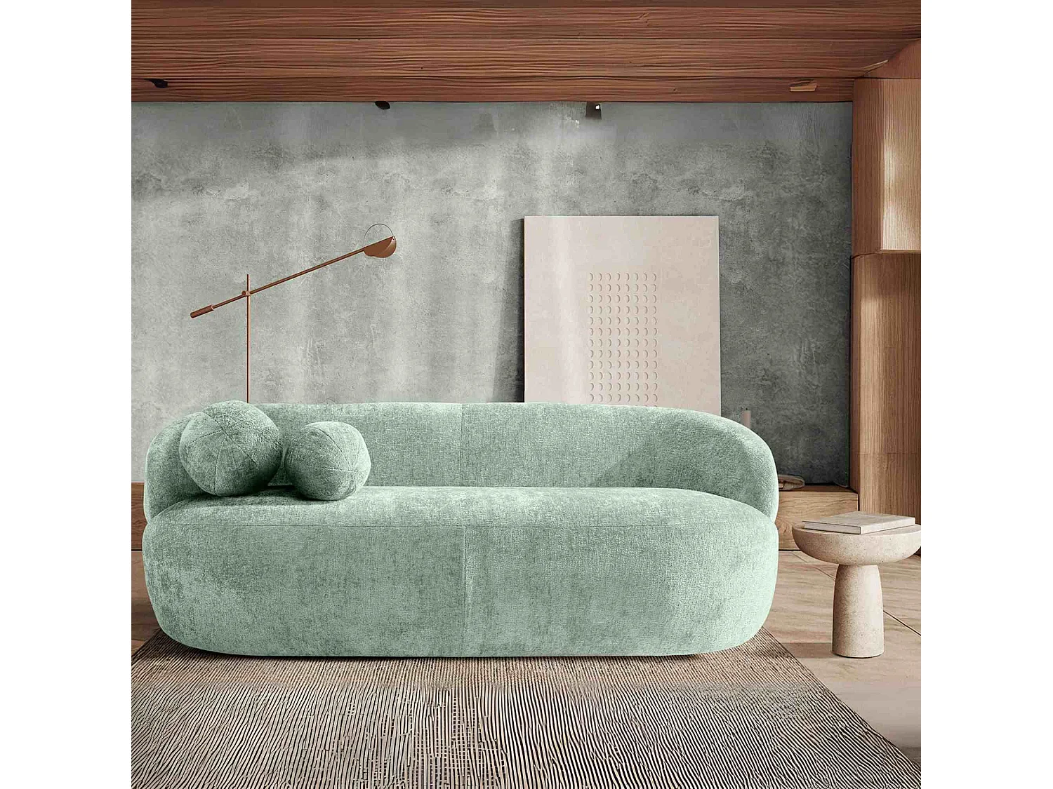 Canapé droit - 3 places NELUM - Menthe