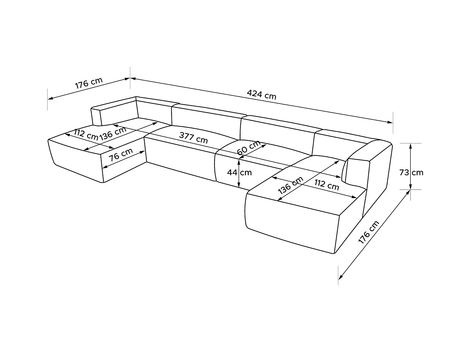 Wohnlandschaft BUFFO 9-Sitzer - Beige