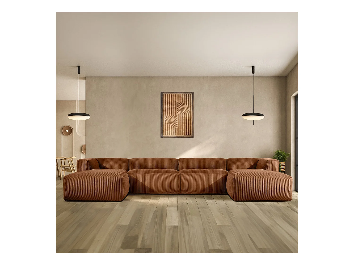 Wohnlandschaft BUFFO 9-Sitzer - Orangerot