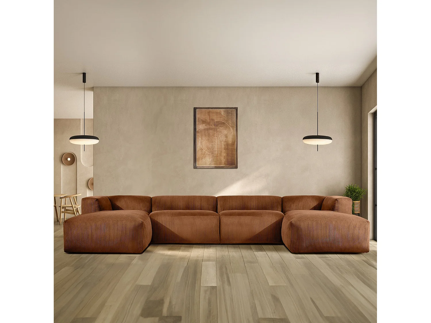 Wohnlandschaft BUFFO 9-Sitzer - Orangerot