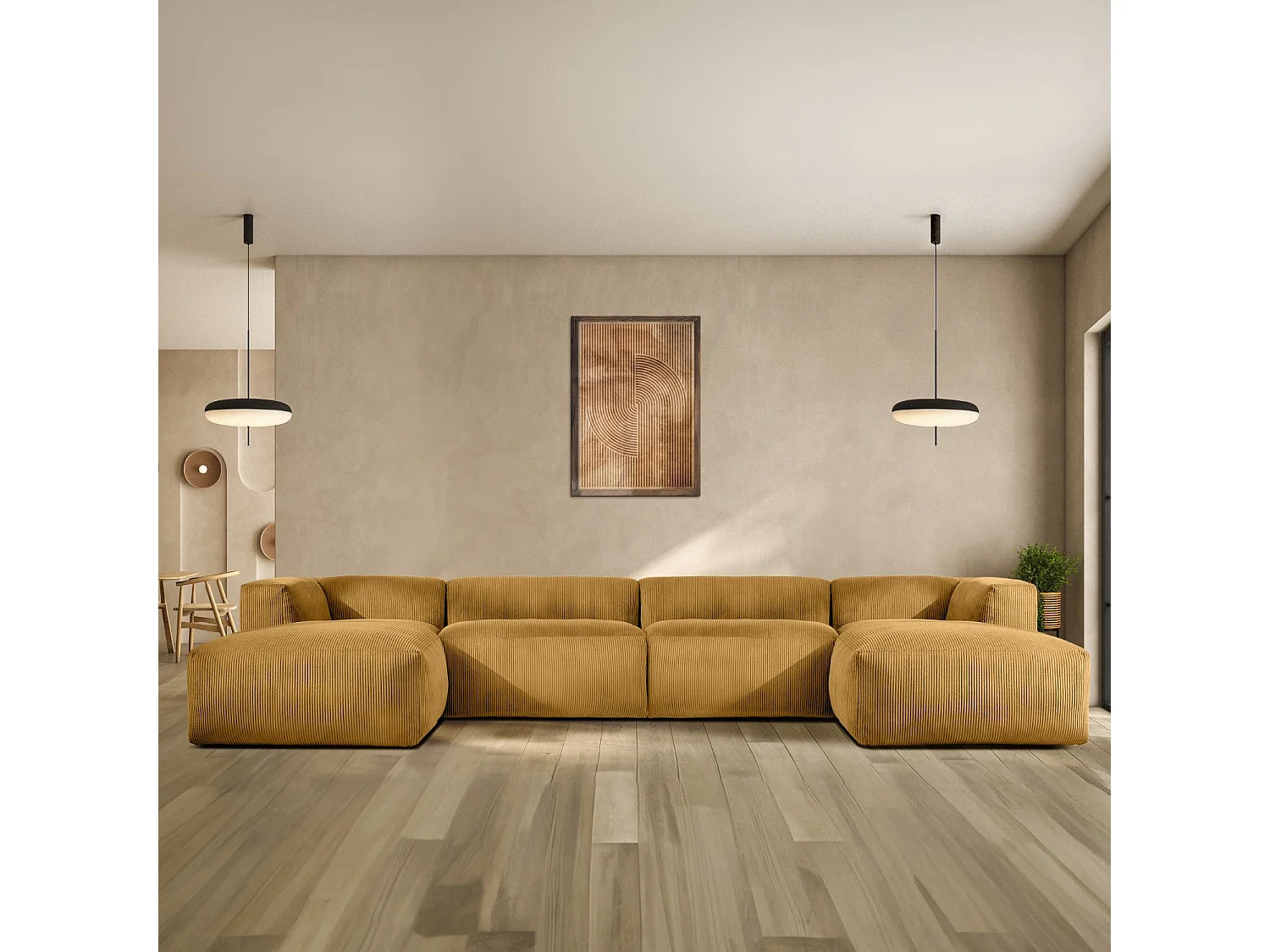 Wohnlandschaft BUFFO 9-Sitzer - Gelb