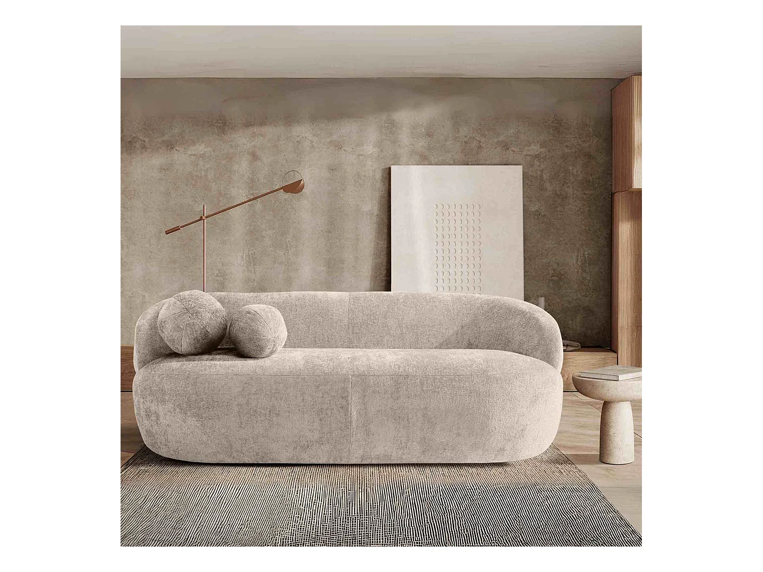 Sofa - modern - NELUM - 3-sitzer - Creme