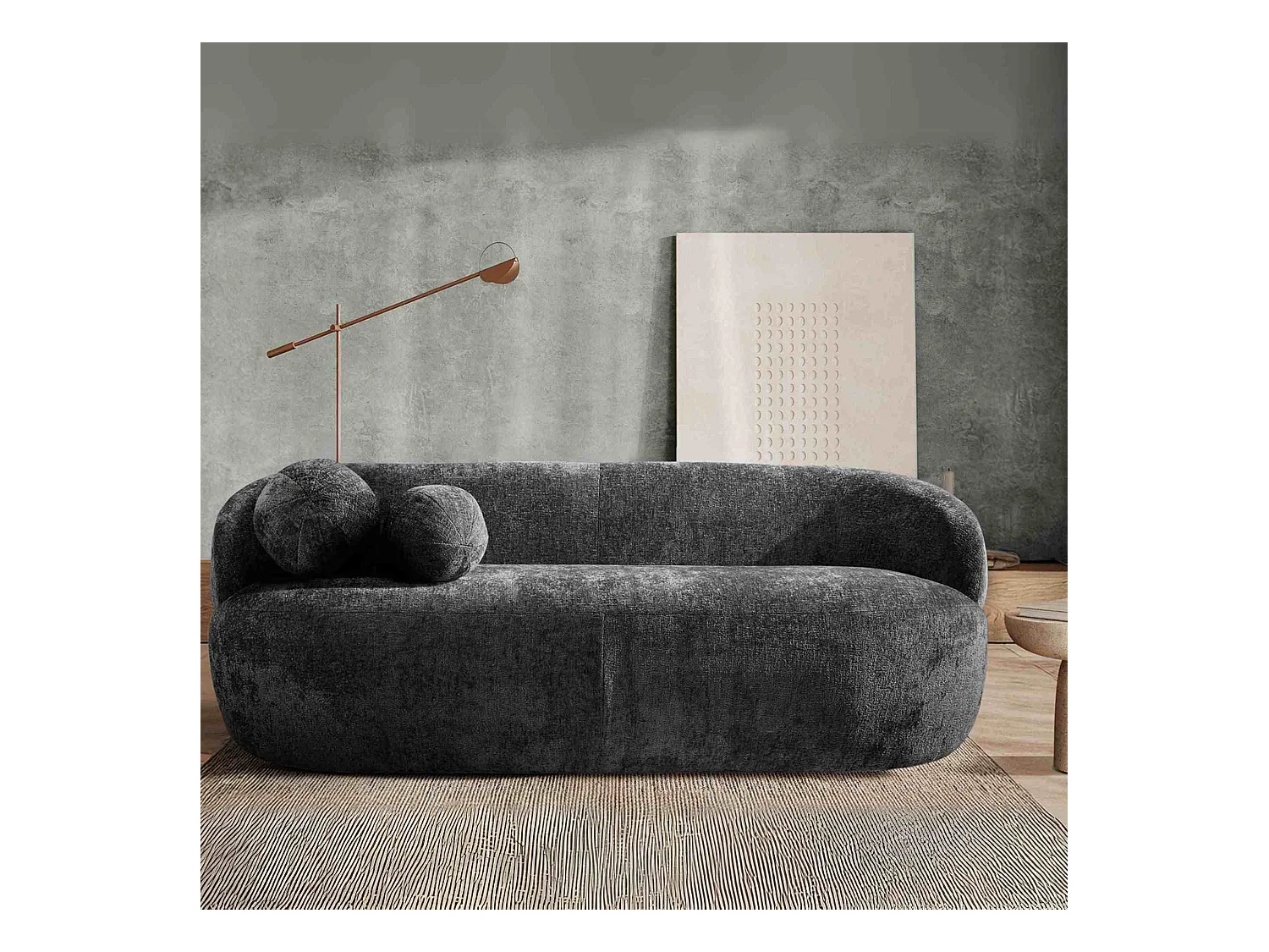 Sofa - modern - NELUM - 3-sitzer - Anthrazit