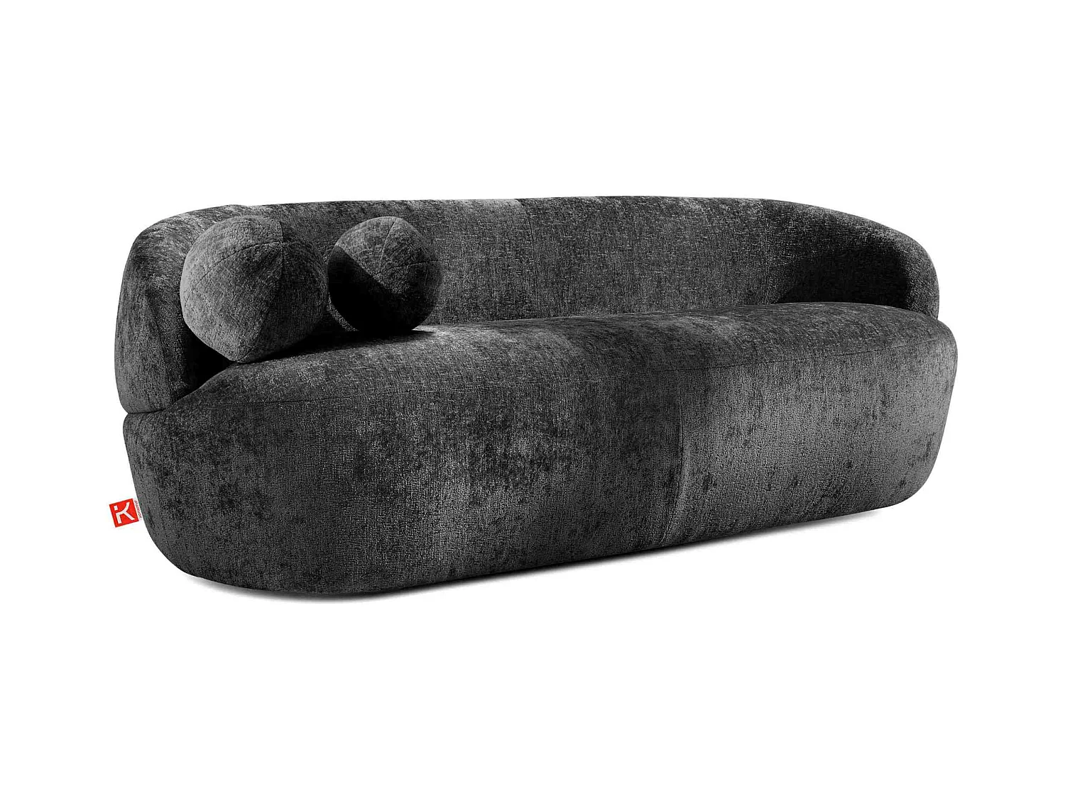 Canapé droit - 3 places NELUM - Anthracite