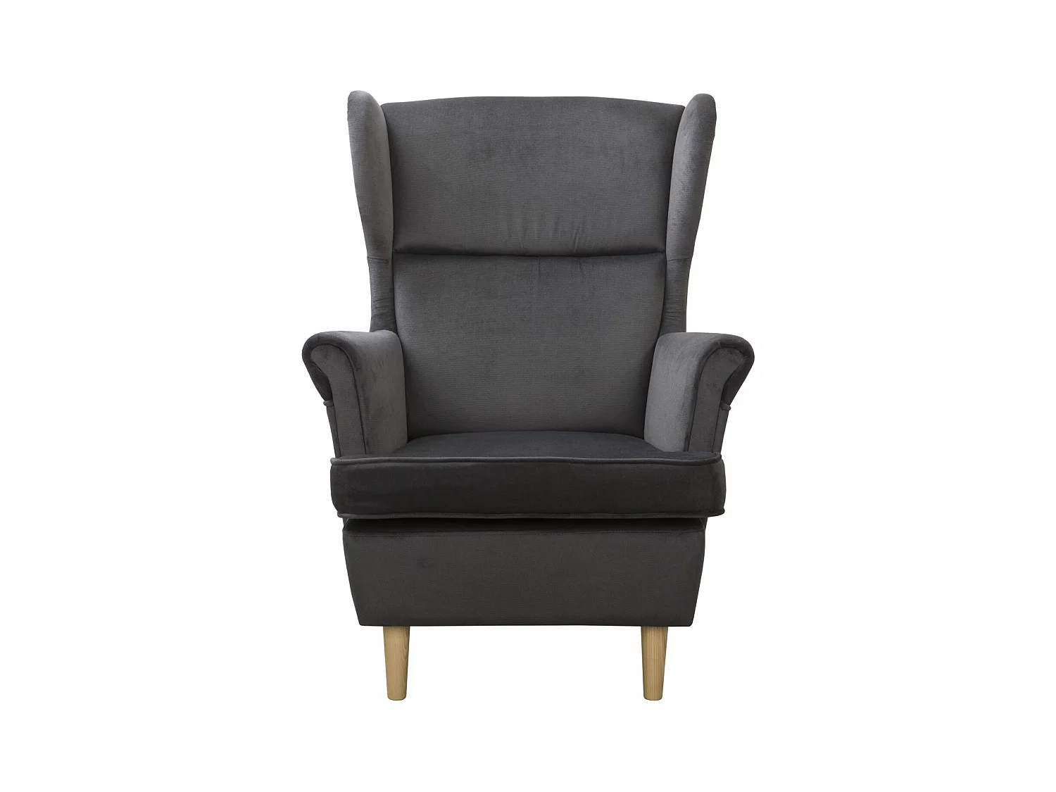 Ohrensessel Teramo mit Hocker bequemer Sessel Wohnung Relaxsessel (Kronos 22 - grau)