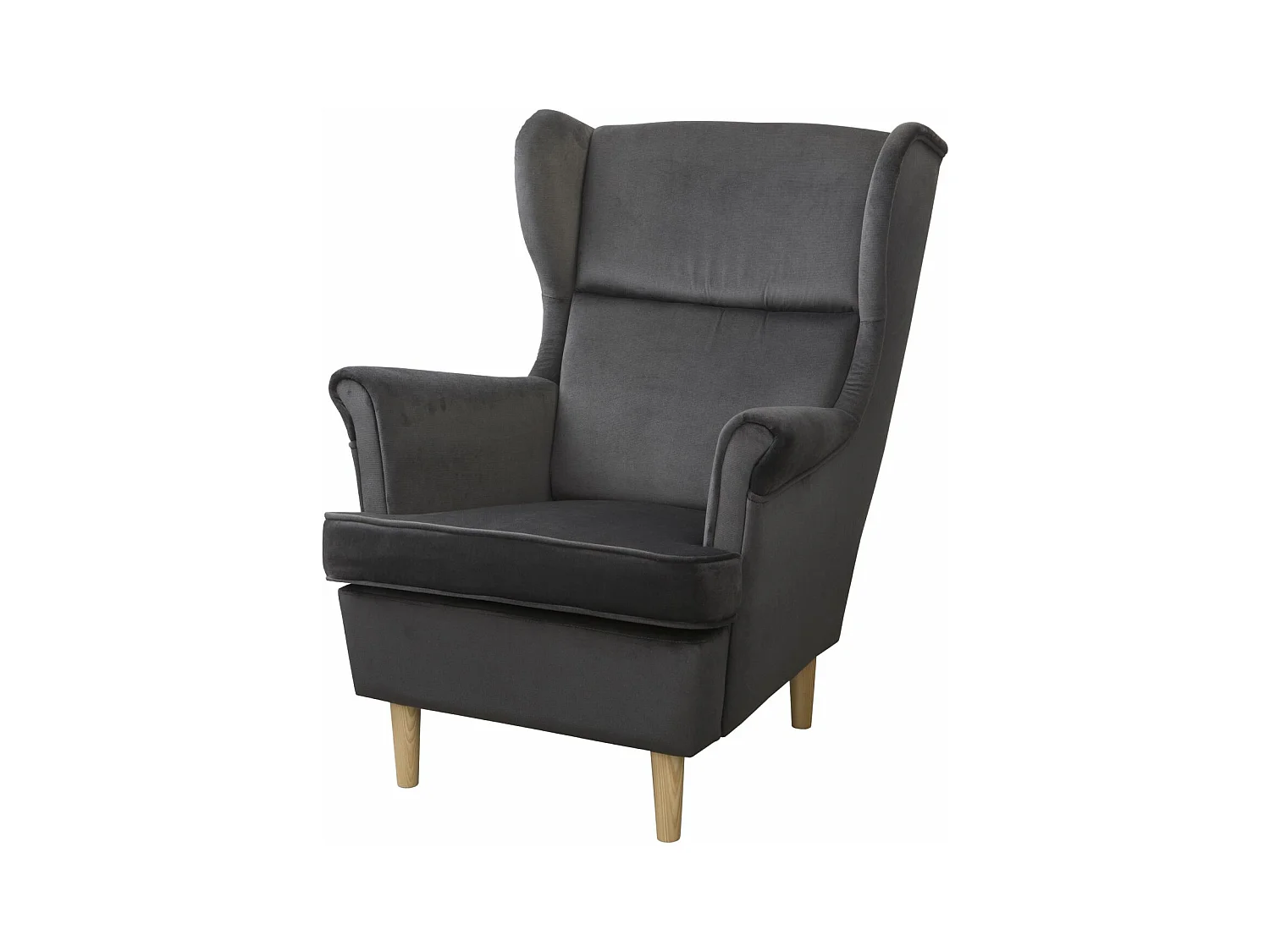 Ohrensessel Teramo mit Hocker bequemer Sessel Wohnung Relaxsessel (Kronos 22 - grau)