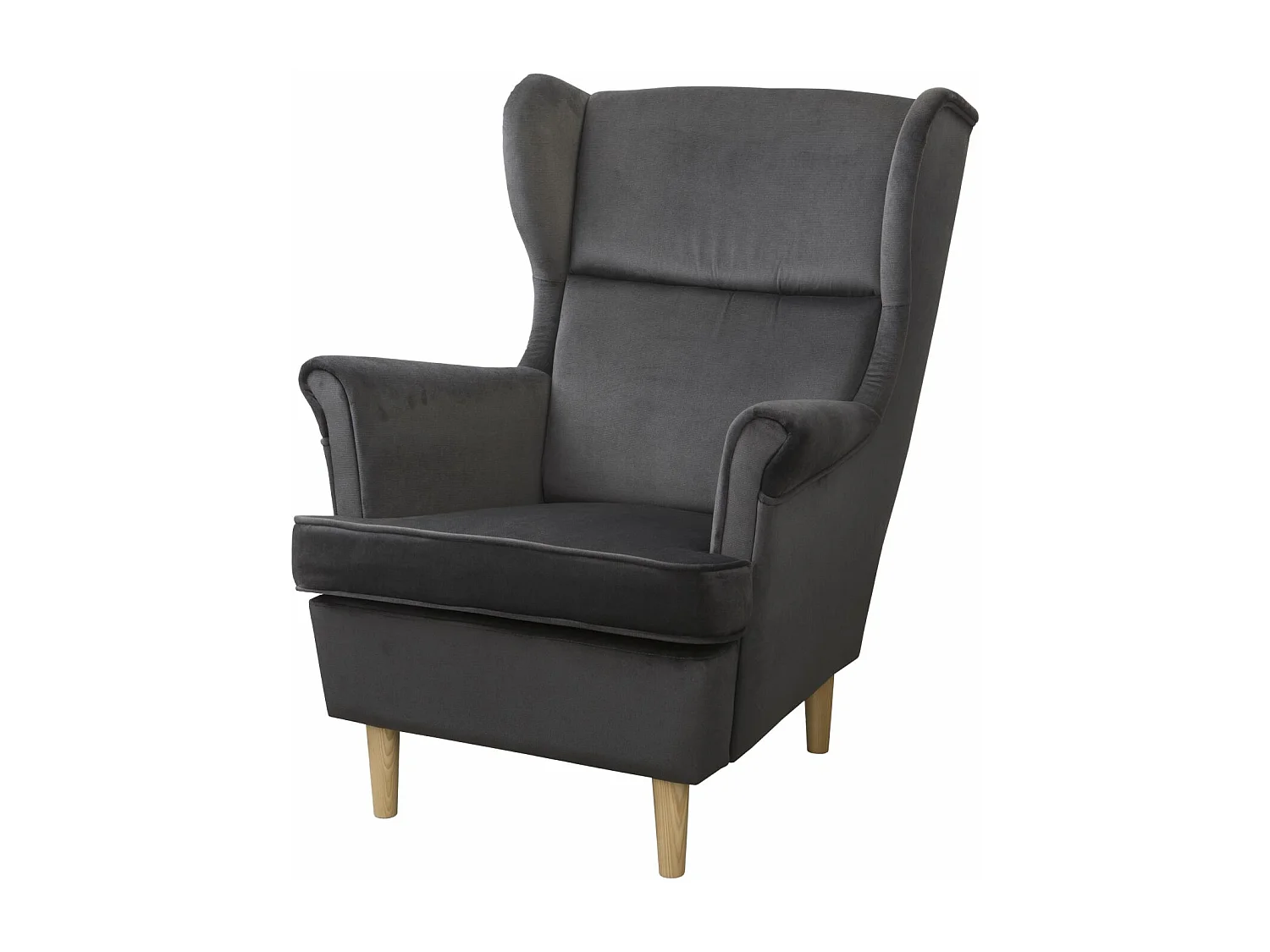 Ohrensessel Teramo mit Hocker bequemer Sessel Wohnung Relaxsessel (Kronos 22 - grau)