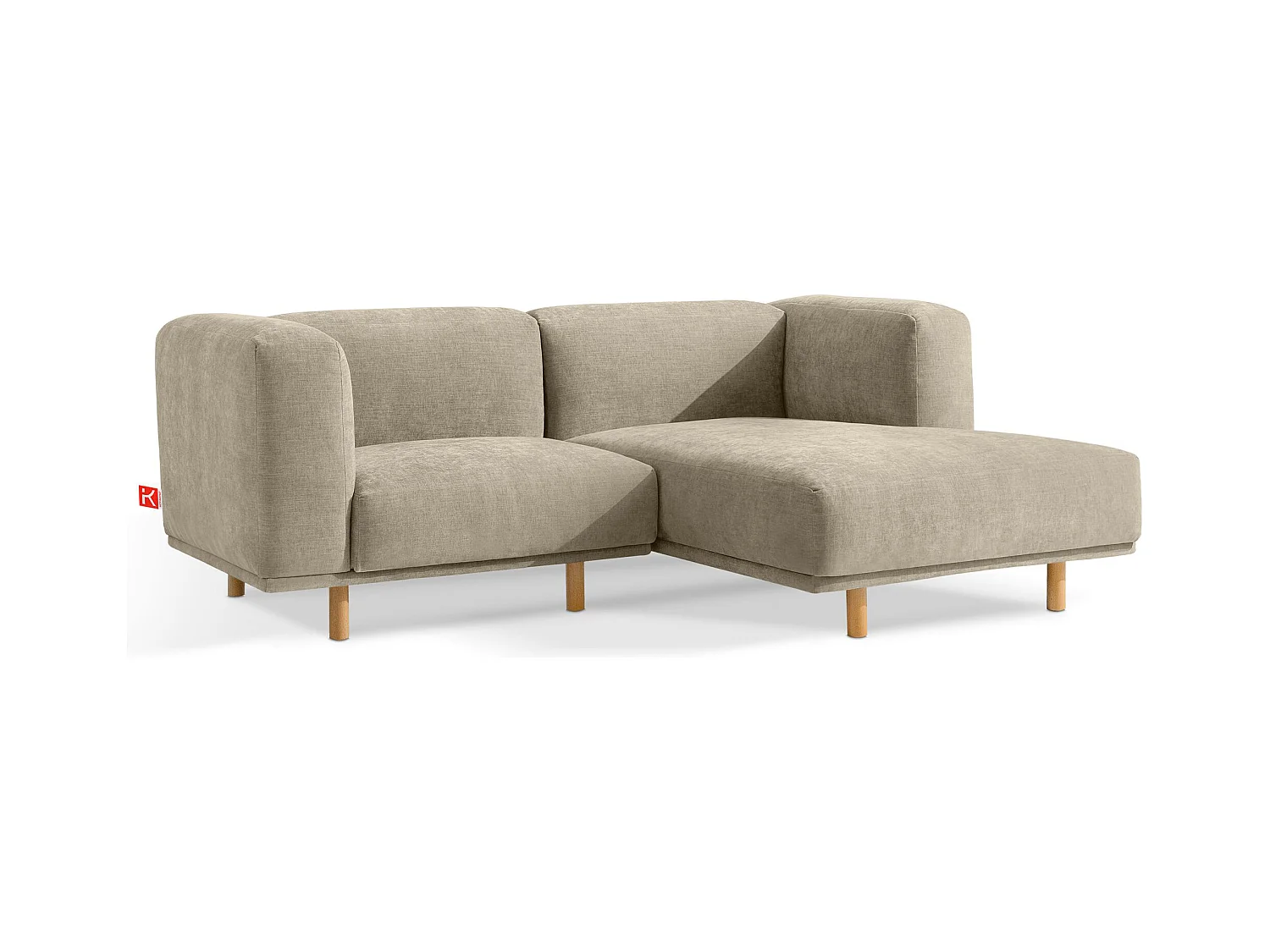 Sofa FOSERO - Ecksofa rechts - 3-Sitzer - Beige