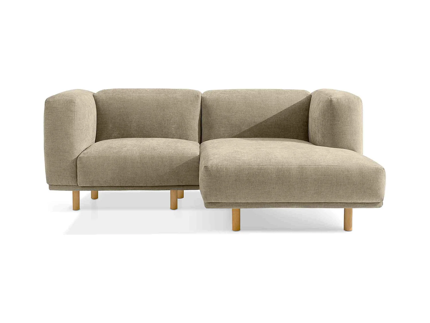 Canapé d'angle droit - FOSERO - 3 places - Beige