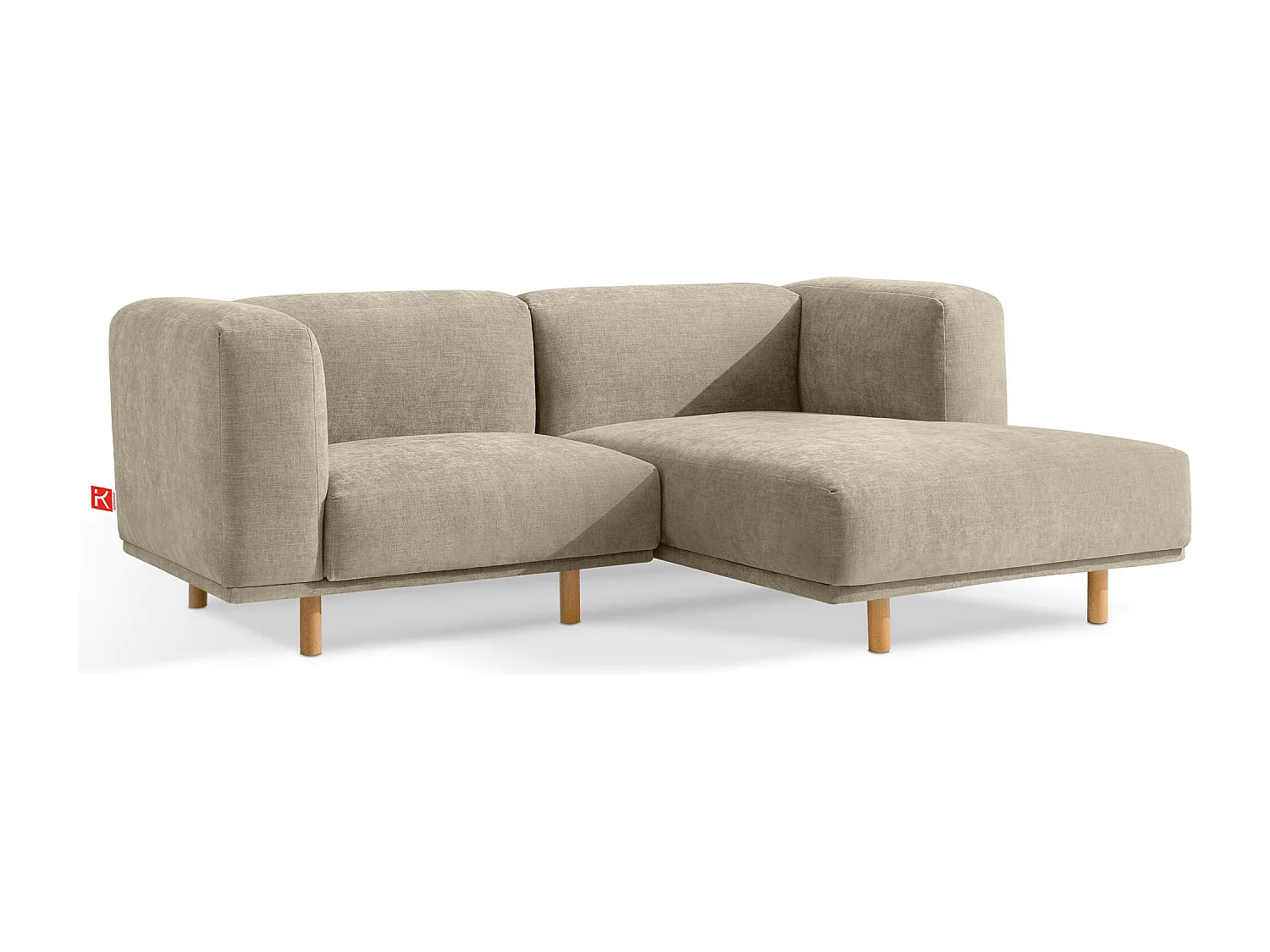 Canapé d'angle droit - FOSERO - 3 places - Beige